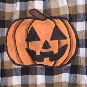 Jack O’ Lantern Hand Painted Flannel Shirt
